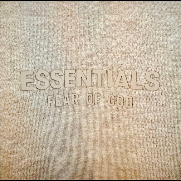 Fear of God Essentials Sweatshirt Mock Neck Pullover Oatmeal Beige Men’s Size XL - Picture 2 of 5